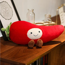 Load image into Gallery viewer, Kawaii Cartoon Eggplant Mango Strawberry Pepper Pear Omelette Toy For Children Fruit Soft Plush Pillow Kids Stuffed Doll Gift