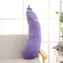 Load image into Gallery viewer, plush carrot eggplant radish toy stuffed vegetables throw pillow cushion cartoon food with smile face home decora
