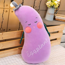 Load image into Gallery viewer, 50/70/80CM large soft body creative vegetable plush toy pillow eggplant cucumber carrot boy send girl's Valentine's Day gift
