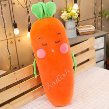 Load image into Gallery viewer, 50/70/80CM large soft body creative vegetable plush toy pillow eggplant cucumber carrot boy send girl's Valentine's Day gift
