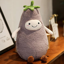 Load image into Gallery viewer, cute plush fruit pillow stuffed soft baby face fruit strawberry mango pear toy vegetables eggplant chili kids toys birthday gift
